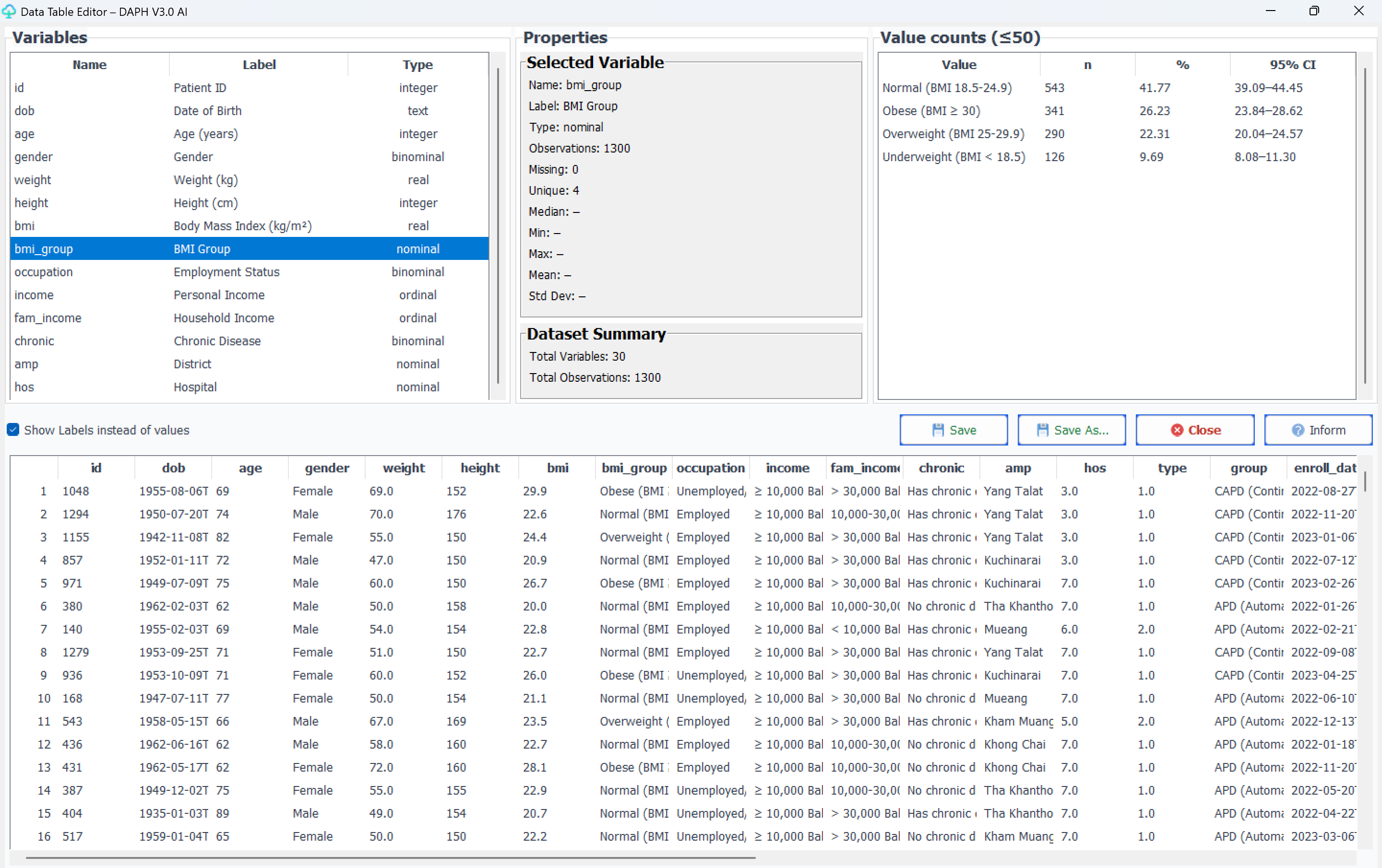 Data Tools menu